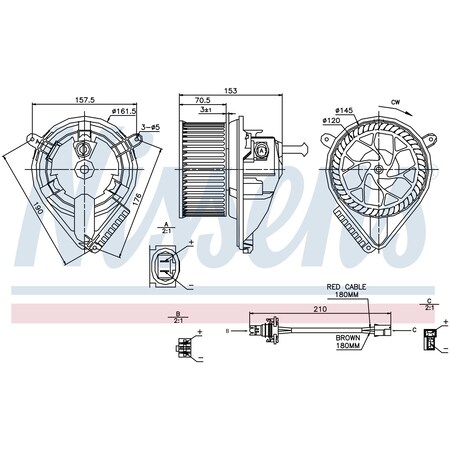 Nissen Hvac Blower Motor, 87039 87039